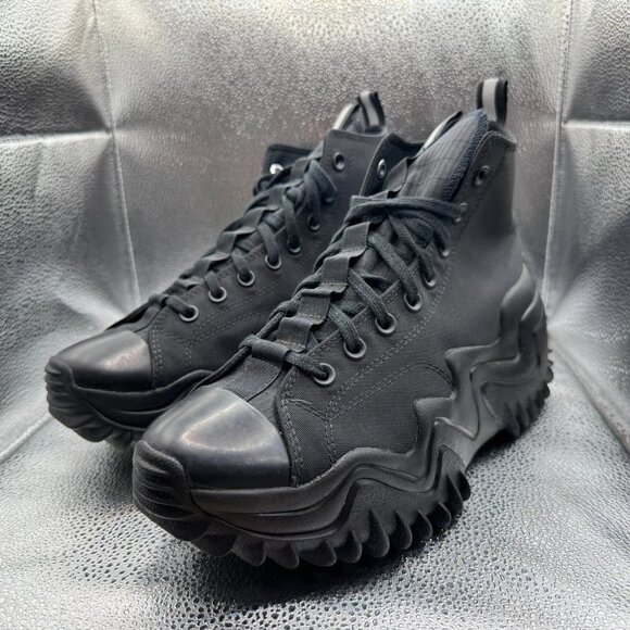 Size M 10 W 11.5 Converse Run Star Motion High Triple Black Unisex Shoes 172065C - Picture 1 of 9